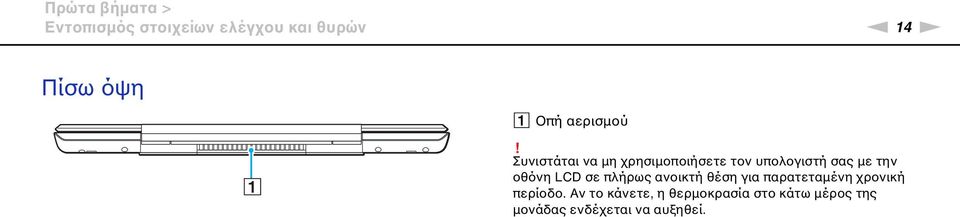 Συνιστάται να μη χρησιμοποιήσετε τον υπολογιστή σας με την οθόνη LCD σε