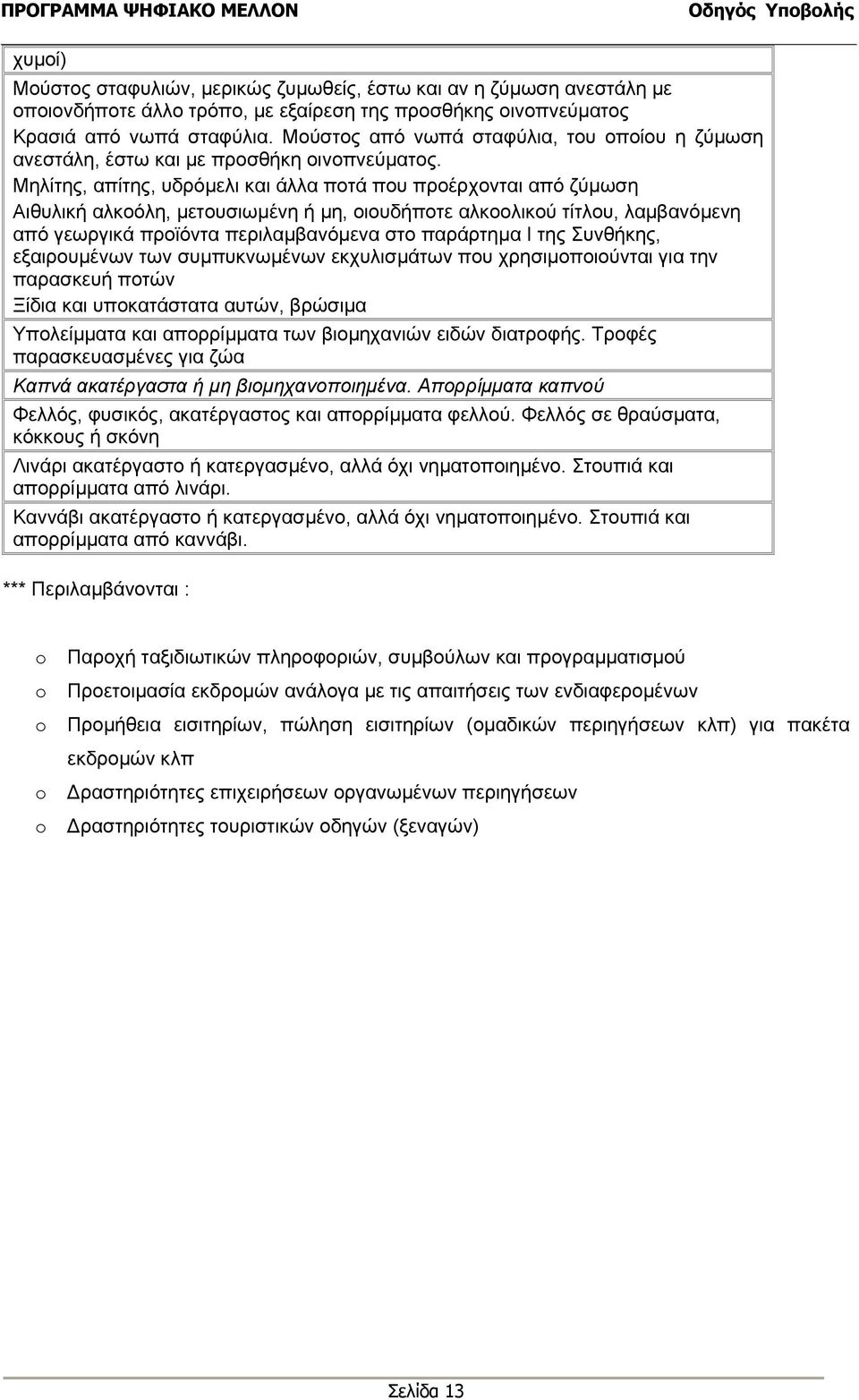 Μηλίτης, απίτης, υδρόµελι και άλλα ποτά που προέρχονται από ζύµωση Αιθυλική αλκοόλη, µετουσιωµένη ή µη, οιουδήποτε αλκοολικού τίτλου, λαµβανόµενη από γεωργικά προϊόντα περιλαµβανόµενα στο παράρτηµα Ι