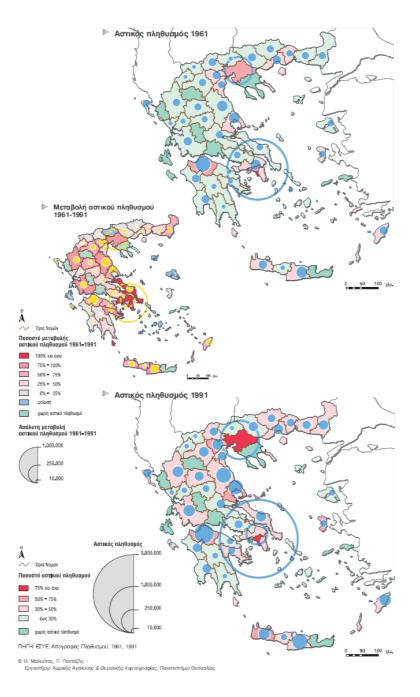 Θ.Μαλούτας (επιμ.) (2002), Κοινωνικός και Οικονομικός Άτλας της Ελλάδας. Οι Πόλεις, ΕΚΚΕ, σελ. 16.