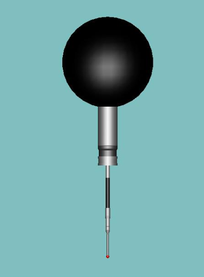 Fig.6.3. Alegerea componentelor și unhiul axelor Fig.6.4. Sistemul de palpare cu sfera de calibrare, modelul 3d al palpatorului.