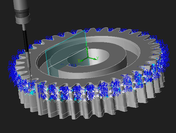 6.4. Evaluarea rezultatelor și concluziile Pentru testarea rezultatelor roțile dințate au fost măsurate pe baza modeului creat în SolidWorks. În Camio se poate face măsurări pe baza modele 3d.