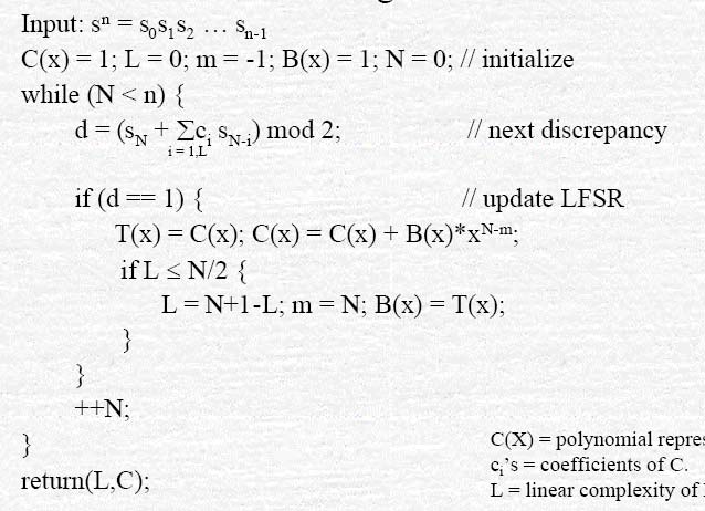 Berlekamp Massey αλγόριθμος (Περιγραφή) Κώστας