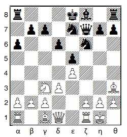 5 Αε6 6.Ιxε6 ζxε6 7.Αxε6 Βε7 8.Αθ3! Ο Μαύρος δεν μπορεί να κάνει ούτε μικρό, ούτε μεγάλο ροκέ και αυτό θα αποδειχτεί μοιραίο για τον Βασιλιά του που όπως θα δούμε είναι ευάλωτος στο κέντρο. 8 α6?