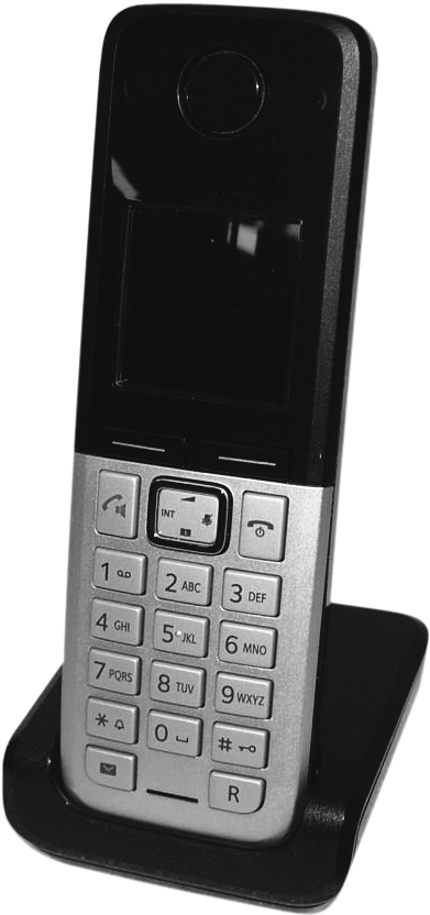 Vysokokvalitná klávesnica u 1,8-palcový čiernobiely displej u Telefónny zoznam pre 150 položiek u Dĺžka hovoru/pohotovostný čas až 18 h/260 h, štandardná batéria u Komfortné hlasité telefonovanie u
