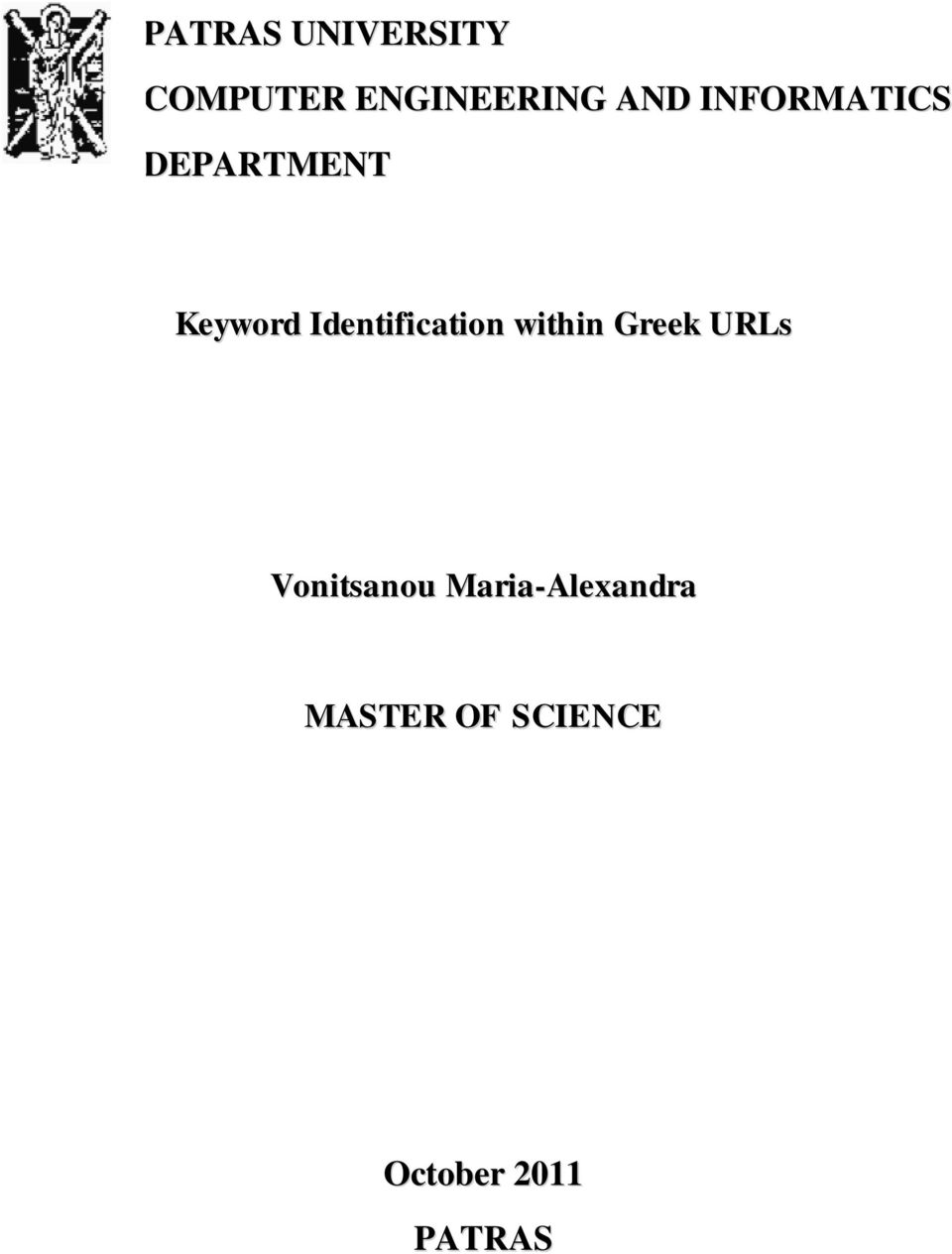 Identification within Greek URLs Vonitsanou