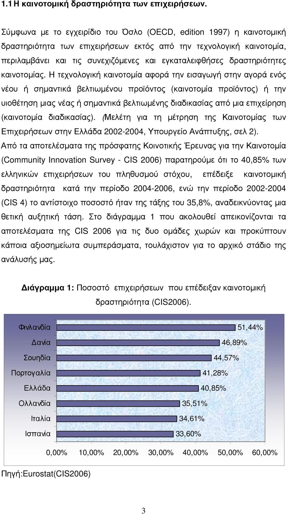 δραστηριότητες καινοτοµίας.