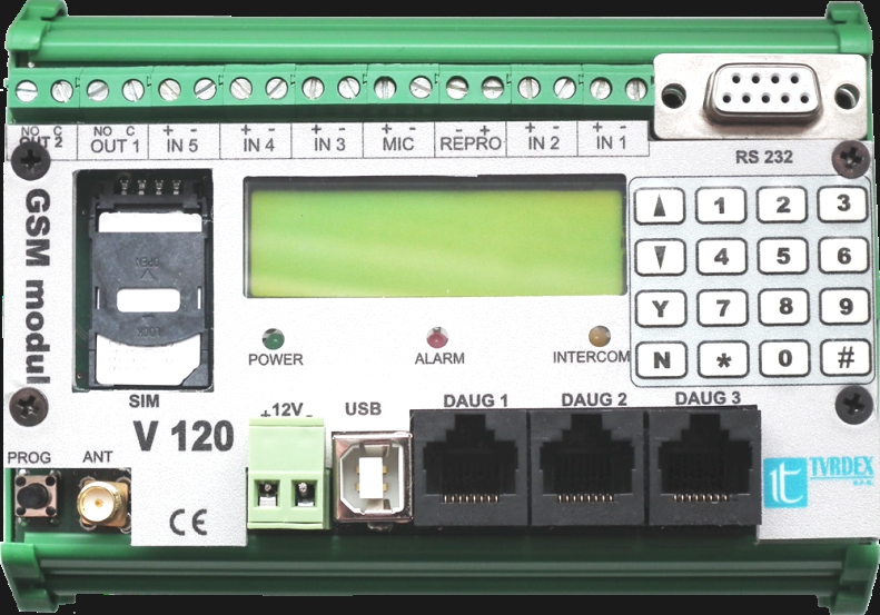 Časti GSM modulu: Modul MOTH: 2 1 3 4 5 6 7 8 9 10 11 12 13 14 23 