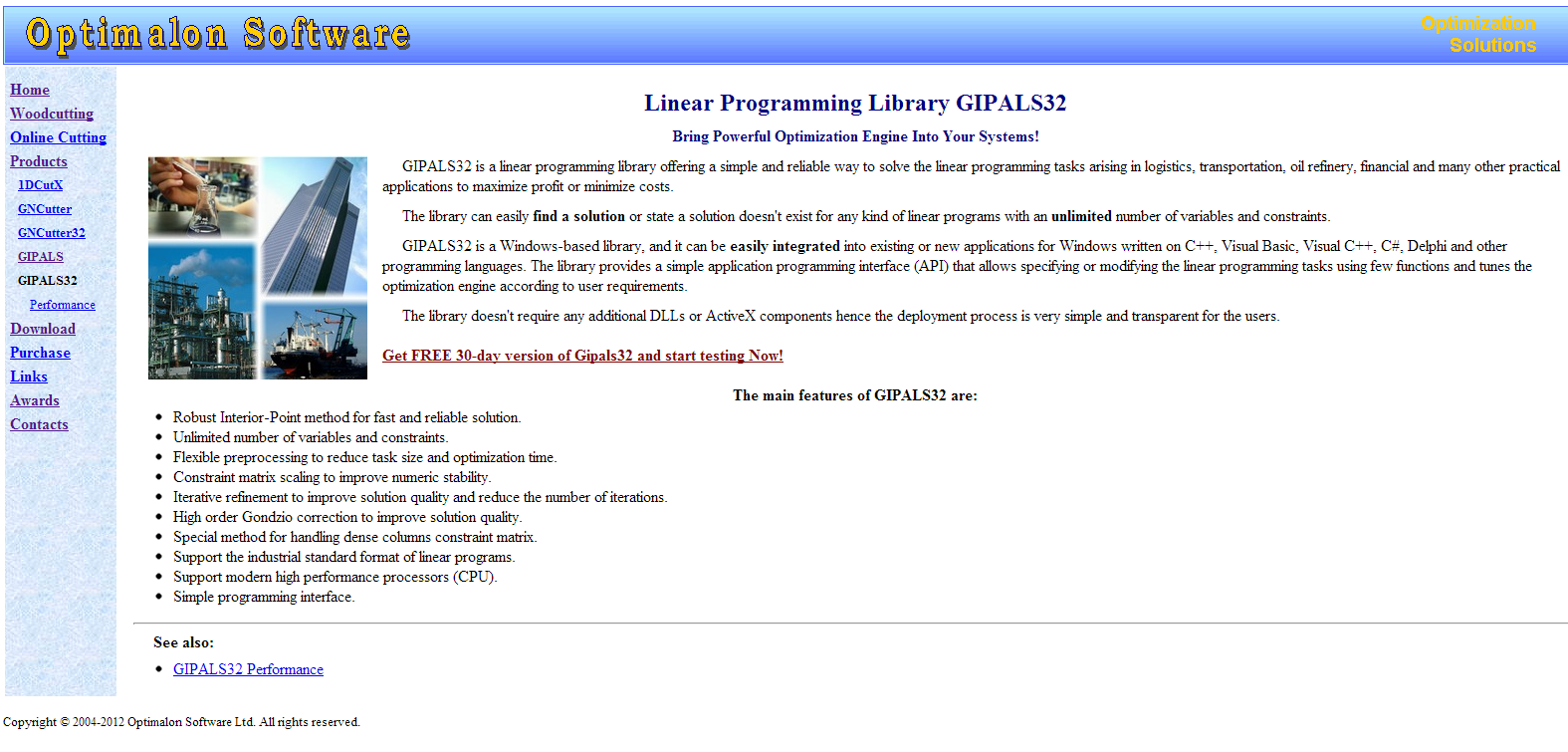 32 Συγκριτική Μελέτη Λογισμικών για το χώρο του Γραμμικού Προγραμματισμού 2.6 Εγκατάσταση λογισμικού GIPALS σε περιβάλλον Windows Πηγαίνουμε στην ιστοσελίδα http://www.optimalon.com/product_gipals32.