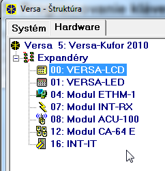 SATEL VERSA 45 Ak má byť v klávesniciach dostupné rýchle ovládanie výstupov 15. OVLÁDATEĽNÝ, treba prideliť výstupy tohto typu k zodpovedajúcim klávesom klávesnice.