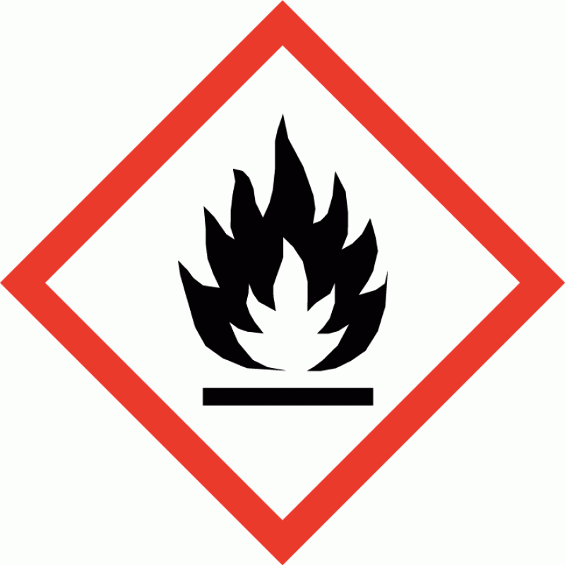 Εικονογράμματα Προειδοποιητική λέξη Δηλώσεις κινδύνου Δηλώσεις προφυλάξεων Κίνδυνος H222 Εξαιρετικά εύφλεκτο αερόλυμα. H229 Δοχείο υπό πίεση. Κατά τη θέρμανση μπορεί να διαρραγεί.
