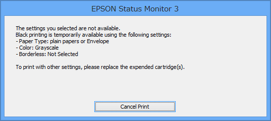 Αντικατάσταση δοχείων μελανιού Αν η επιλογή EPSON Status Monitor 3 έχει απενεργοποιηθεί, μεταβείτε στο πρόγραμμα οδήγησης εκτυπωτή, κάντε κλικ στην επιλογή Πρόσθετες ρυθμίσεις στην καρτέλα Συντήρηση