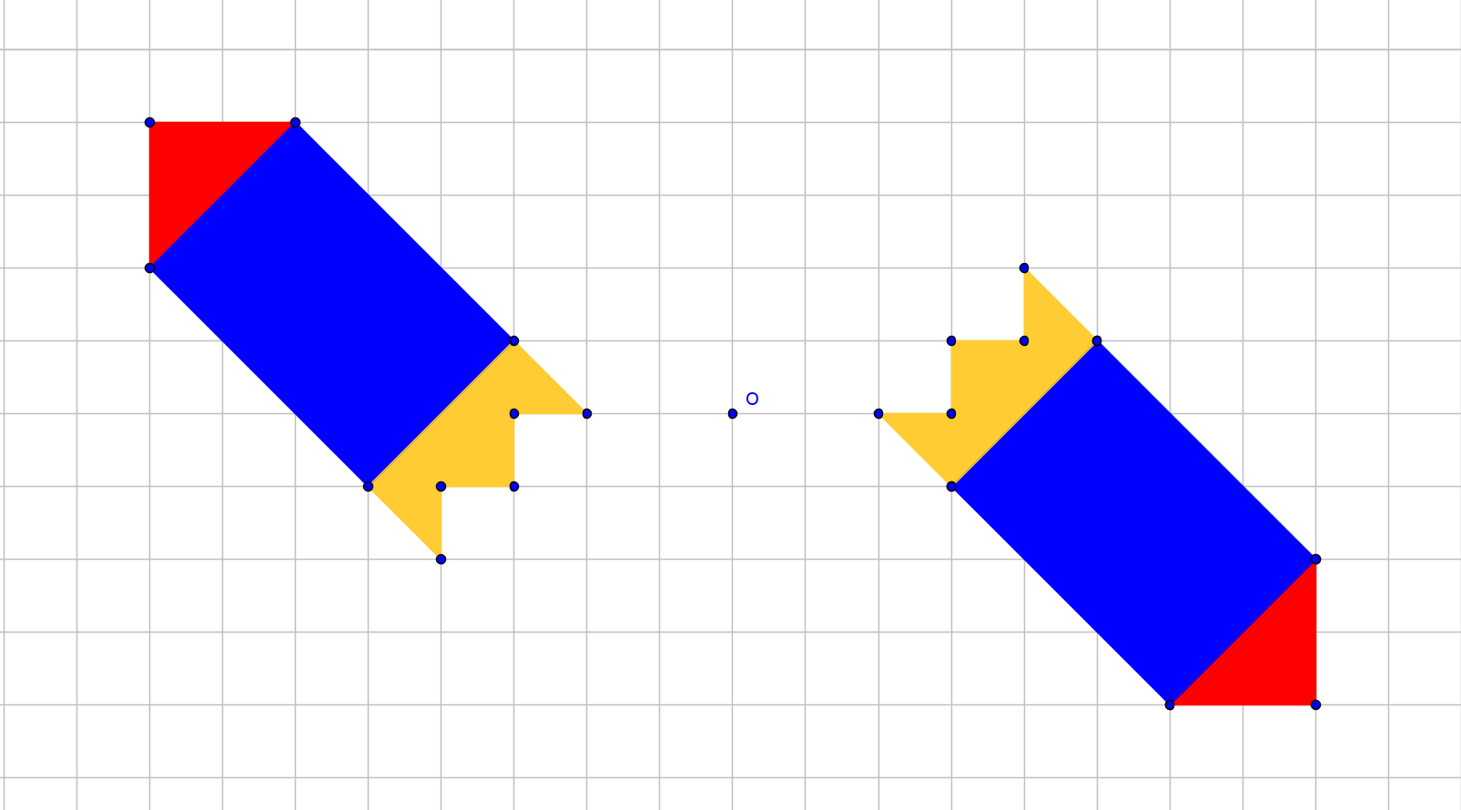 υπερσύνδεσμο. Σχόλιο: Θα μπορούσαμε να θεωρήσουμε το είδωλο ως αρχικό σχήμα και το αρχικό σχήμα ως είδωλο. Τελικά, τα δύο σχήματα είναι το ένα συμμετρικό του άλλου ως προς το σημείο Ο. 4.