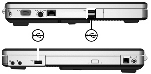 6 Εξωτερικές συσκευές Χρήση συσκευής USB Η διασύνδεση USB (Universal Serial Bus) είναι µια διασύνδεση υλικού, η οποία µπορεί να χρησιµοποιηθεί για τη σύνδεση µιας προαιρετικής εξωτερικής συσκευής,