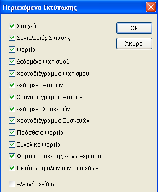 Το μέρος του αισθητού φορτίου όλων των πιο πάνω πρόσθετων φορτίων προστίθεται στο συνολικό φορτίο των δομικών στοιχείων και το τελικό άθροισμα συνιστά το συνολικό αισθητό φορτίο του χώρου.