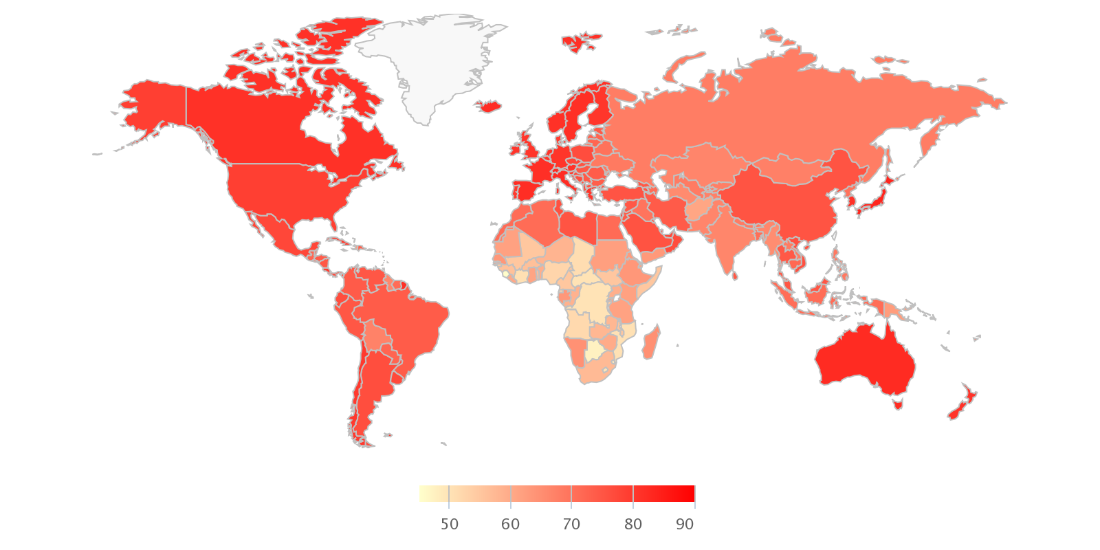 Εικόνα 2: Το προσδόκιμο ζωής στον πλανήτη (United Nations 2013). Το 2008 το γκρουπ της Ευρωπαϊκής Ένωσης δημοσίευσε μια σημαντική μελέτη για τις κοινωνικοοικονομικές ανισότητες στην υγεία.