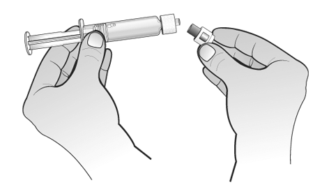 Krok 3. Príprava injekčnej striekačky so sterilnou vodou Potrebujete: Vopred naplnenú injekčnú striekačku so sterilnou vodou a piestovú tyčinku.
