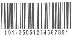 51234 = Κωδικός εταιρείας 56789 = Αριθμός υλικού 3 = Ψηφίο ελέγχου Παράδειγμα 3: Αναγνώριση ενός κουτιού που χρησιμοποιεί την συμβολογία GS1-128 Ένα είδος με κωδικό αναγνώρισης: (01)35551234567891