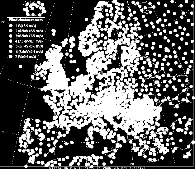 Αιολικό δυναμικό Μέσος άνεμος στα 80-m (2000) Christina L. Archer & Mark Z.