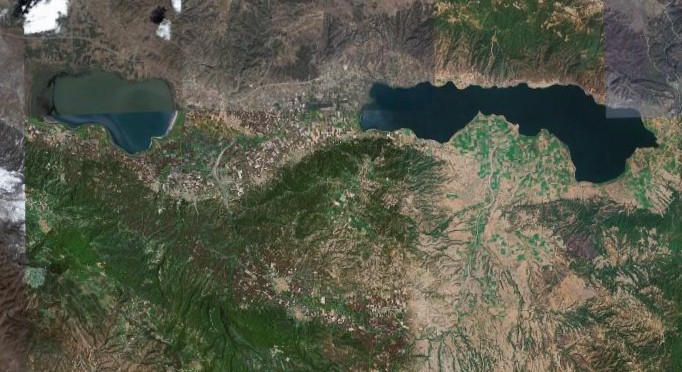 Η περιοχή μελέτης Εικόνα : Δορυφορική απεικόνιση της λεκάνης Μυγδονίας 5.