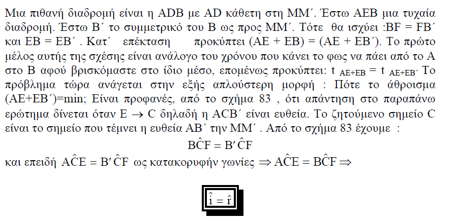 Πρώτη απόδειξη του Νόμου της Ανάκλασης