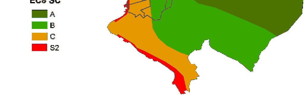 Η κατηγοριοποίηση της περιοχής µελέτης βάσει του Ευρωκώδικα 8 δίνεται στο Σχήµα 3. Σχήµα 3. Χάρτης εδαφικής κατηγοριοποίησης της Θεσσαλονίκης κατά Ευρωκώδικα 8. Figure 3.