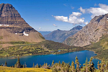 Hidden Lake, Glacier National Park, Montana, is nestled in