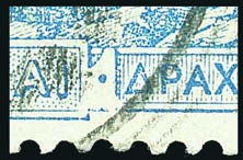 f. Φυλλαράκι των 10 / Sheetlet of 10 (2x5) 700 - g. "Λ" χαμηλότερα / "Λ" fallen (θέση / pos. 28) 50 50 ga. Διπλή επισήμανση με "Λ" χαμηλότερα / Double surcharge with "Λ" fallen 1.400 - h.