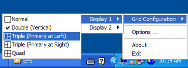 24 Acer GridVista (συµβατό µε απεικόνιση διπλής οθόνης) Το Acer GridVista είναι ένα χρήσιµο βοηθητικό πρόγραµµα που προσφέρει τέσσερις προκαθορισµένες ρυθµίσεις απεικόνισης ώστε οι χρήστες να έχουν