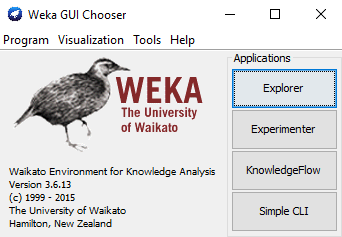 3.4 Παρουσίαση WEKA Το WEKA (WaikatoEnvironmentforKnowledgeAnalysis) είναι μια συλλογή απόαλγορίθμους μηχανικής μάθησης.