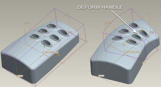 Και το Pro/E και το SolidWorks µπορούν να παραµορφώσουν µία περιοχή ενός στερεού σώµατος.