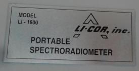 B. LI-COR Portable Spectroradiometer Model: LI-1800 Εικόνα 120: Το LI-COR Portable Spectroradiometer Model: LI-1800 Tα διαγράμματα που ακολουθούν έχουν προκύψει από την επεξεργασία των δεδομένων που