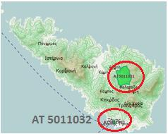 Εικόνα 3-5: Βιότοποι NATURA (GR4220019 & GR4220031), Βιότοπος CORINE (Α00060031), ΤΙΦΚ (ΑΤ5011031 & ΑΤ5011032) (ΕΜΠ, 2011 ) Πίνακας 3-1: Ταυτότητα προστατευόμενων περιοχών νήσου Τήνου ΕΙΔΟΣ ΤΟΠΟΥ