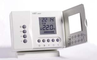 VRT 340f / 240f VRT 340f VRT 340f je regulator sobne temperature u prostorijama, upravljan radio signalom (868 MHz), s tjednim programom za grijanje i optoënu crpku (za optoënu crpku potreban je