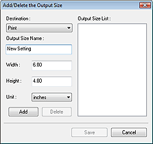 Ρυθμίσεις εικόνας εξόδου (Output Settings) Sayfa 200 / 282 sayfa διατηρείτε το λόγο διαστάσεων. Προσθήκη/ ιαγραφή... (Add/Delete.