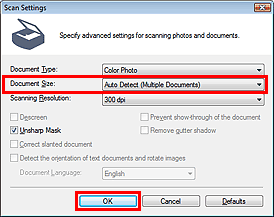 Σάρωση πολλαπλών εγγράφων ταυτόχρονα Sayfa 30 / 282 sayfa 5. Επιλέξτε Καθορισμός... (Specify...). Ανοίγει το Παράθυρο διαλόγου Ρυθμίσεις σάρωσης (Scan Settings) (Φωτογραφίες/Έγγραφα). 6.