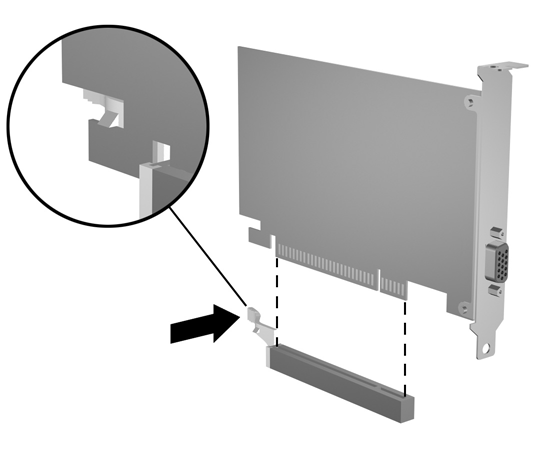 β. Εάν θέλετε να αφαιρέσετε µια τυπική κάρτα PCI, κρατήστε την κάρτα από τις άκρες και κουνήστε την προσεκτικά µπρος-πίσω έως ότου απελευθερωθεί από την υποδοχή.