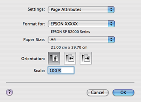 Επιλογές εκτύπωσης Πραγματοποίηση ρυθμίσεων σε Mac OS X Από την οθόνη Print (Εκτύπωση), επιλέξτε το A μέγεθος του χαρτιού που έχει τοποθετηθεί στον εκτυπωτή από τη λίστα Paper Size.