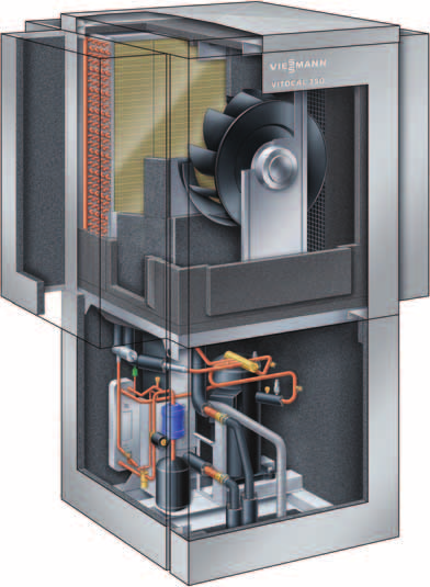 Tepelné čerpadlá Vitocal 350-A Ideálne pre modernizáciu S tepelným čerpadlom Vitocal 350-A vzduch/voda je modernizácia veľmi jednoduchá: dodatočné vstrekovanie pary v procese komprimácie (cyklus EVI)