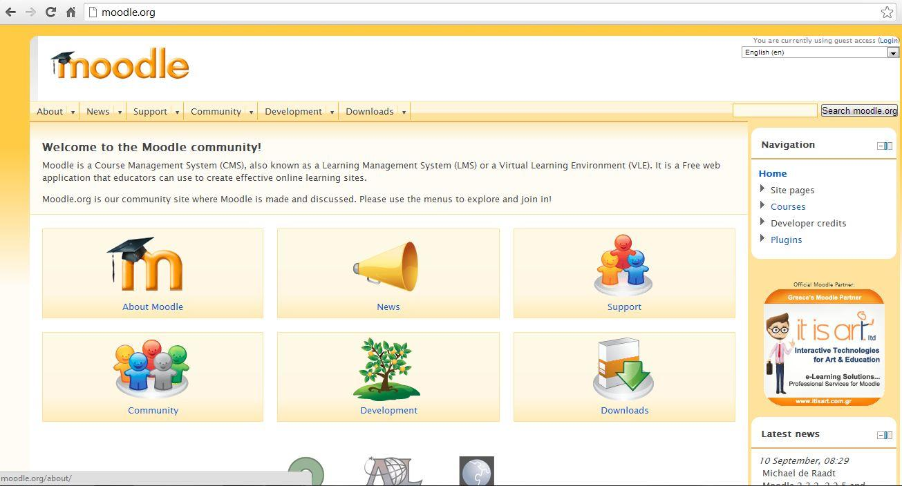 Εικόνα 2.3 Ιστοσελίδα MOODLE (www.moodle.org). 3.