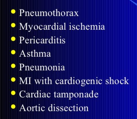 Διαφορική Διάγνωση Πνευμοθώρακας Έμφραγμα/ισχαιμία Περικαρδίτιδα