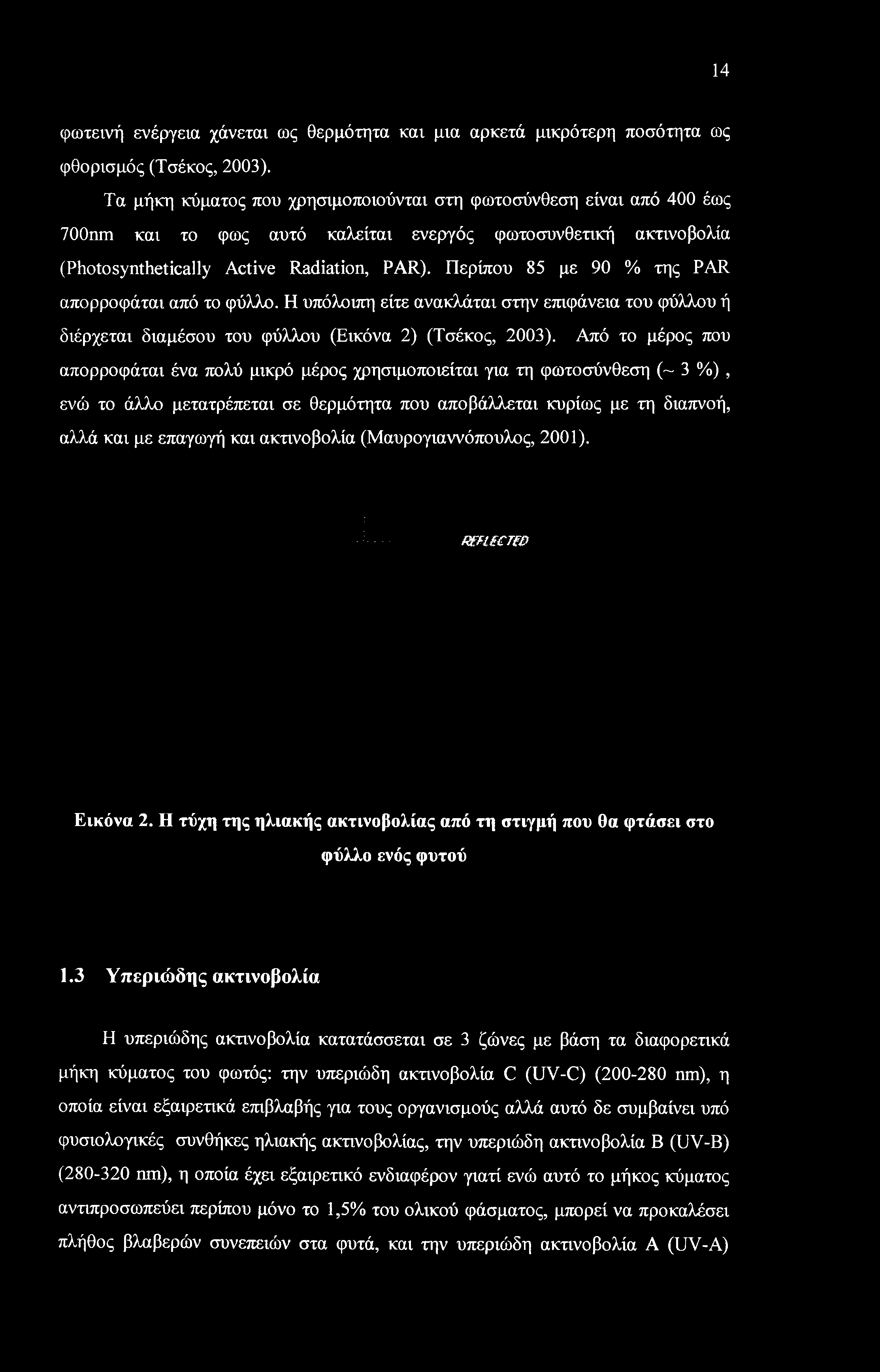 14 φωτεινή ενέργεια χάνεται ως θερμότητα και μια αρκετά μικρότερη ποσότητα ως φθορισμός (Τσέκος, 2003).