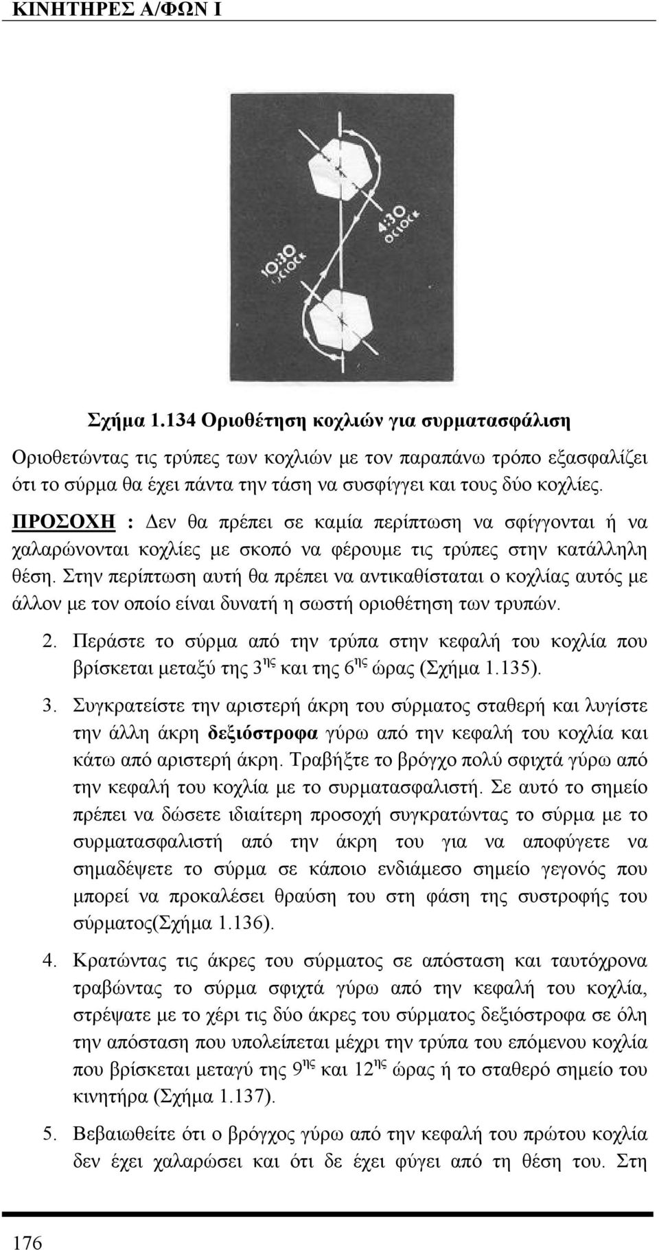 Στην περίπτωση αυτή θα πρέπει να αντικαθίσταται ο κοχλίας αυτός µε άλλον µε τον οποίο είναι δυνατή η σωστή οριοθέτηση των τρυπών. 2.