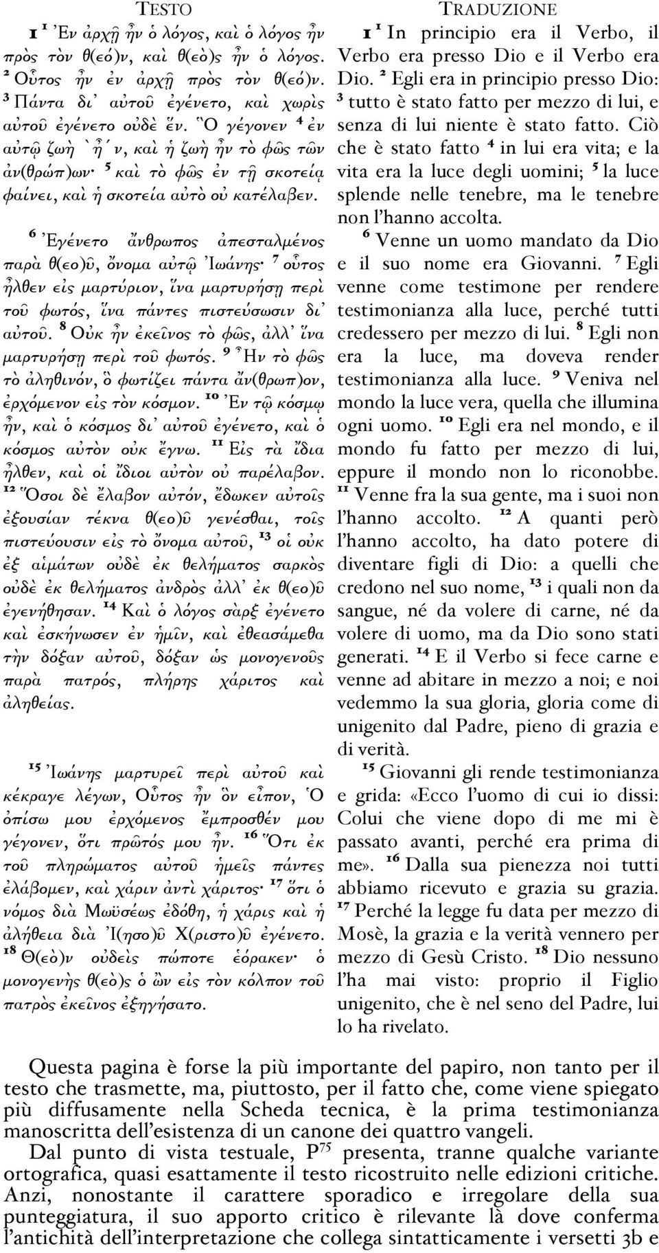 6 Ἐγένετο ἄνθρϱωπος ἀπεσταλµένος παρϱὰ θ(εο)ῦ, ὄνοµα αὐτῷ Ἰωάνης 7 οὗτος ἦλθεν εἰς µαρϱτύρϱιον, ἵνα µαρϱτυρϱήσῃ περϱὶ τοῦ φωτός, ἵνα πάντες πιστεύσωσιν δι αὐτοῦ.