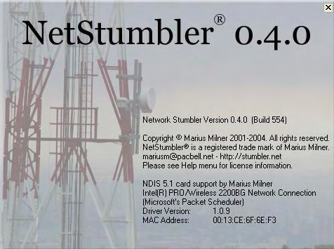 το NETSTUMBLER 0.4.0, που έχει χρησιµοποιηθεί εκτενώς στην διεθνή έρευνα για την απόκτηση τιµών µέσης ισχύος σε δίκτυα Wi-Fi.