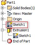 Εικόνα 2.10: Επιλογή Share Sketch από το δέντρο εντολών Με αυτήν την κίνηση υπάρχει η δυνατότητα να χρησιμοποιηθεί το σχέδιο αυτό και σε άλλες εντολές.