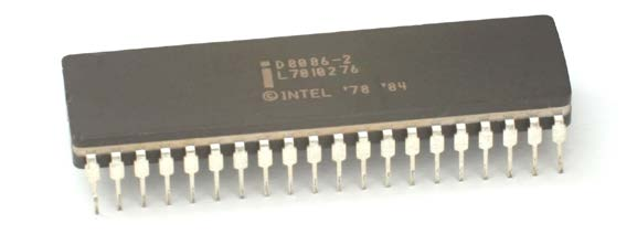 Εικόνα 1-5 Ο MC68000 της Motorola Εικόνα 1-6 - Ο 8086 της Intel Το 1982 εμφανίζεται ο Intel 80286, ο οποίος περιέχει 134.000 τρανζίστορ και έχει συχνότητα λειτουργίας 12,5 MHz.