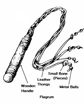 5. Το όργανο της μαστίγωσης ήταν το «φραγγέλιο». Ας μην πηγαίνει ο νους μας σε ένα ραβδί ή σε ένα σχοινί με το οποίο χτυπούσαν τον κρατούμενο.