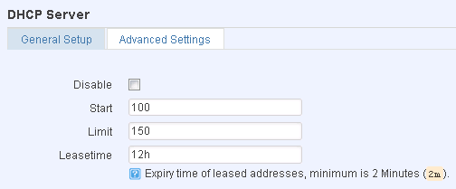 Οι ενότητες common configuration και IP aliasing είναι ίδιες με αυτές που βρέθηκαν στο WAN, έτσι για εξήγηση δείτε εκεί.