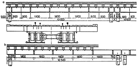 Typizované mostné konštrukcie z nosníkov I sa používajú do spotrebovania (valcovaných) nosníkov I 36 (360 mm vysokých a 5,5 m dlhých) a nosníkov I 50 (500 mm vysokých v dĺžkach 10, 10,5 a 12,5 m).