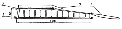 Plávajúci most zo staršej súpravy SMS s mostovkou šírky 3,8 m je na oddelených podperách, ktoré sú zložené z 2 podhonových a 1 ks stredného dielu. Z jednej súpravy možno postaviť most s dĺžkou 156 m.